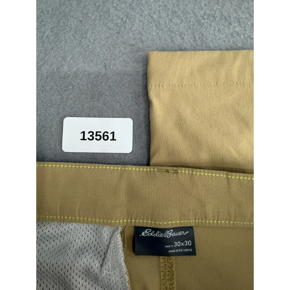 Eddie Bauer Horizon Takeoff Chino Pants Mens 30x30 Tan Performance UPF 50 Hiking